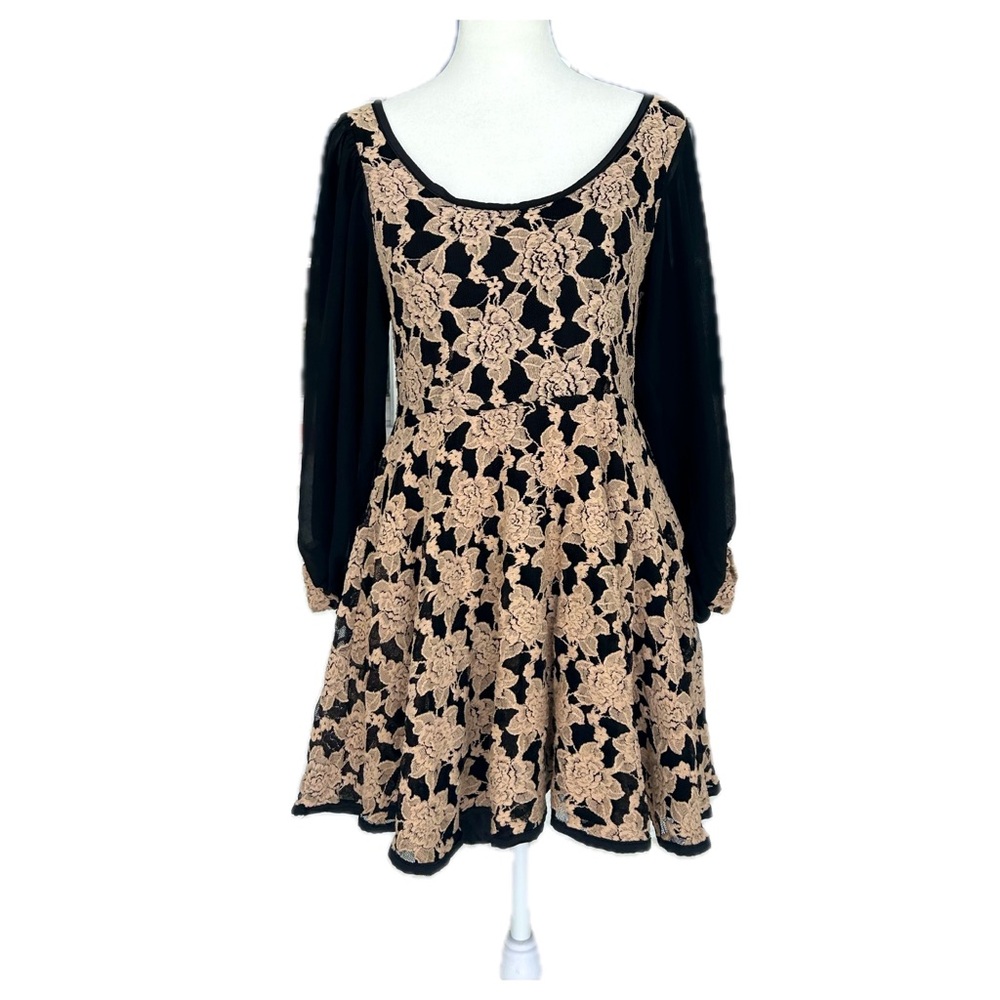 Floral Lace Embroidered Baby Doll Dress
